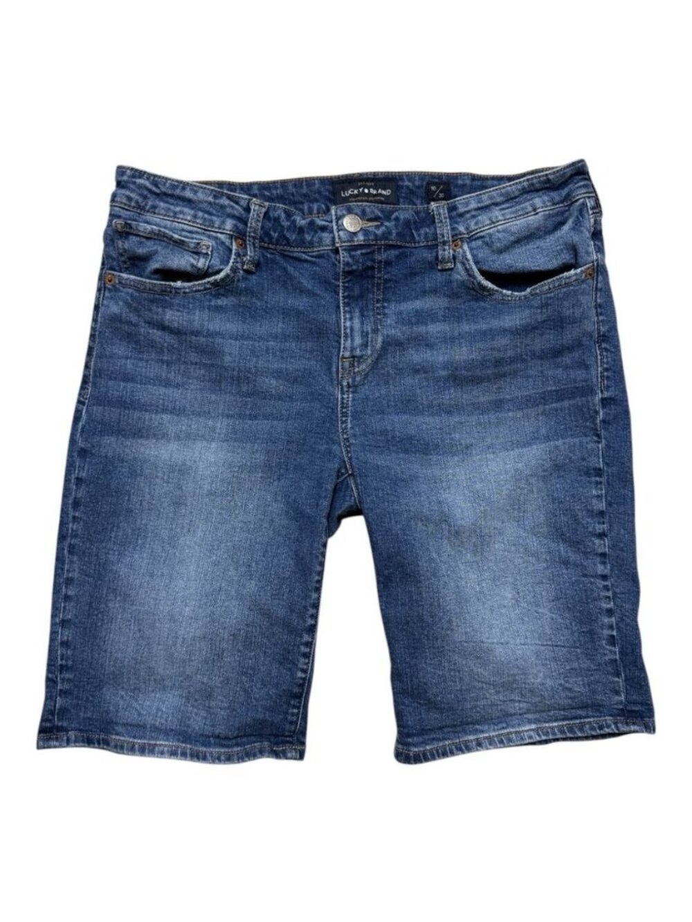 Lucky Brand The Bermuda Denim Shorts Women’s Size 10 30 Blue Mid Rise Stretch